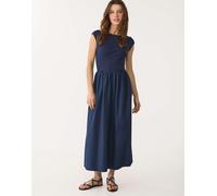 Stradivarius - Vestito midi blu navy a contrasto XS