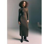 Stradivarius - Vestito midi in maglia marrone XL