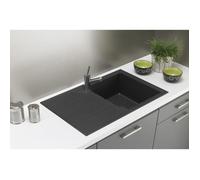 STRADOUR Lavello da incasso 1 vasca + 1 scolapiatti Aloa - Resina - 81 x 50 cm - Nero