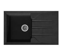 STRADOUR Lavello da incasso 1 vasca + 1 scolapiatti Aloa - Resina - 81 x 50 cm - Nero