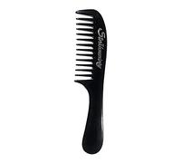 Strähnenboy Pettine per ricci, fatto a mano, di colore nero, largo, dentato grossolano, 20 cm, per acconciare i capelli e districare i capelli (205)