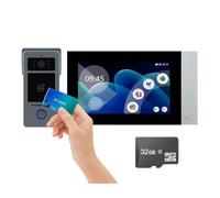 STRAFBRG Kit videocitofono intelligente Tuya Wi-Fi 1080P a 2 fili, schermo LCD IPS da 7'', telecamera, campanello, sicurezza porta D41, Dispositivi Di Sicurezza(1to1 7inch TF 32GB)