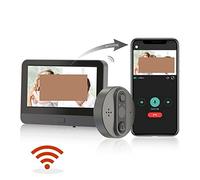 STRAFBRG Tuya Video Campanello Peephole Camera Campanello for porte Viewer 180 Gradi Motion Detection Tuya APP Telecomando for la casa,Resistente alle intemperie