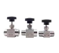 Straight/Elbow 1/8" 1/4" 3/8" 1/2" BSP NPT Male Female Needle Valve Crane 304 Stainless Steel Flow Control Water Gas Oil Propane(1/8",NPT_ELBOW)