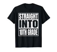 Straight Into 10th Grade Tee Back to School Gifts Tenth Grad Maglietta
