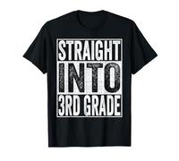 Straight Into 3rd Grade Shirt Back to School Third Grade Maglietta