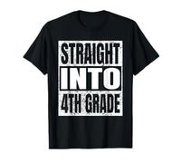 Straight Into 4th Grade Funny Back To School Fourth Grade Maglietta