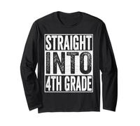 Straight Into 4th Grade Shirt Back to School Fourth Grade Maglia a Manica
