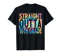 Straight Outta 10th Grade Graduate Class 2026 10 Grade Funny Maglietta