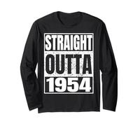 Straight Outta 1954 Classic Year Birth of Birthday Vintage Maglia a Manica