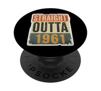 Straight Outta 1961 Born Birthday Retro Vintage Uomo Donna PopSockets PopGrip Adesivo
