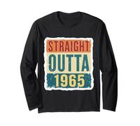 Straight Outta 1965 Born Birthday Retro Vintage Uomo Donna Maglia a Manica