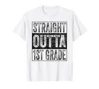 Straight Outta 1st Grade Class 2026 Graduate First Grade Maglietta