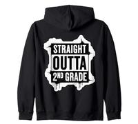 Straight Outta 2 ° Grado Secondo Laureato Studente di Laurea Felpa con Cappuccio