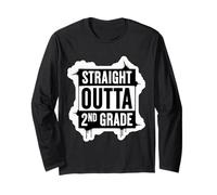 Straight Outta 2 ° Grado Secondo Laureato Studente di Laurea Maglia a Manica