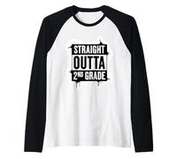 Straight Outta 2 ° Grado Secondo Laureato Studente di Laurea Maglia con Maniche Raglan
