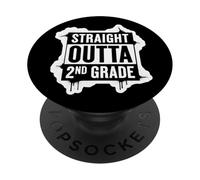 Straight Outta 2 ° Grado Secondo Laureato Studente di Laurea PopSockets PopGrip Adesivo
