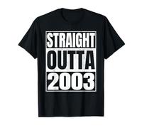 Straight Outta 2003 Birth of Birthday 2003 Years Old Vintage Maglietta