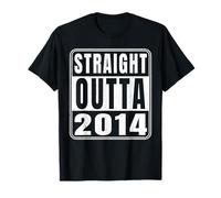 Straight Outta 2014 Classic 2014 Vintage Birth of Birthday Maglietta