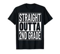 Straight Outta 2nd Grade Funny Graduate 2026 Second Grade Maglietta