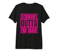 Straight Outta 2nd Grade Graduation Class 2026 Second Grade Maglietta Premium