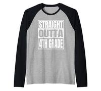 Straight Outta 4th Grade Class 2026 Graduation Fourth Grade Maglia con Maniche Raglan