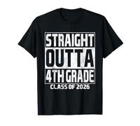 Straight Outta 4th Grade Graduation Class 2026 Fourth Grade Maglietta