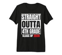 Straight Outta 4th Grade Graduation Class 2028 Fourth Grade Maglietta Premium