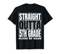 Straight Outta 5th Grade Class 2026 Graduate Year 5th Grade Maglietta