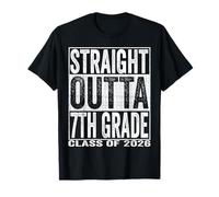 Straight Outta 7th Grade Graduate Funny 2026 Seventh Grade Maglietta