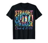 Straight Outta 7th Grade Graduate Funny Class 2026 7th Grade Maglietta
