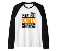 Straight Outta 8th Grade Graduation Maglia con Maniche Raglan
