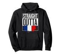 Straight Outta Bastille Day Francia Bandiera Divertente Francese Felpa con Cappuccio