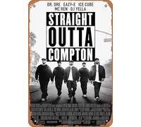 Straight Outta Compton 2015 Targa in metallo retrò decorazione da parete 30,5 x 20,3 cm poster film look vintage