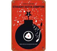 Straight Outta Compton - Poster in metallo stile retrò vintage, 20,3 x 30,5 cm, decorazione da parete