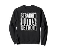 Straight Outta Detroit Sguardo Grungy Felpa