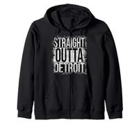 Straight Outta Detroit Sguardo Grungy Felpa con Cappuccio