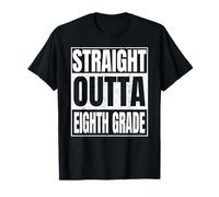 Straight Outta Eighth Grade Funny Class 2026 8th Graduation Maglietta