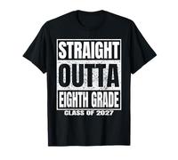 Straight Outta Eighth Grade Graduation Class 2027 8th Grade Maglietta