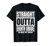 Straight Outta Eighth Grade Graduation Class 2029 8th Grade Maglietta