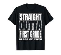 Straight Outta First Grade Class 2026 Graduate First Grade Maglietta