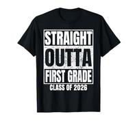 Straight Outta First Grade Class 2026 Graduation 1st Grade Maglietta