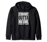 Straight Outta High School Graduate Class 2025 High School Felpa con Cappuccio