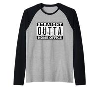 Straight Outta Home Office Divertente Lavorare da casa Maglia con Maniche Raglan