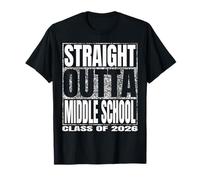 Straight Outta Middle School Class 2026 Graduate Year Middle Maglietta