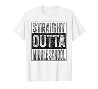 Straight Outta Middle School Class of 2026 Graduate Funny Maglietta