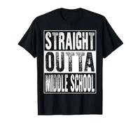 Straight Outta Middle School Graduate Class 2026 Graduation Maglietta