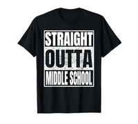 Straight Outta Middle School Graduation Class 2026 Funny Maglietta