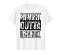 Straight Outta Nursing School Class of 2026 Graduate Funny Maglietta
