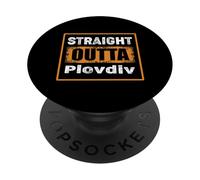 Straight Outta Plovdiv Bulgaria, stile retrò vintage invecchiato PopSockets PopGrip Adesivo